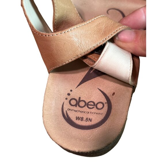 Abeo Tan Cork Wedge Sandals Women's Size 8.5N Hook and Loop Adjustable Straps 2" - Picture 7 of 8